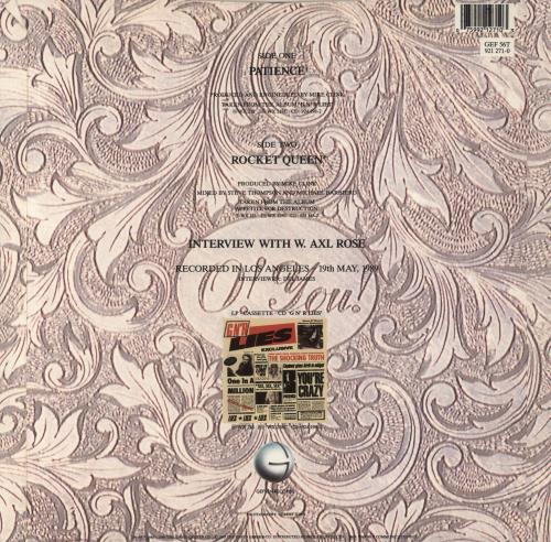 Guns N Roses Patience - EX 12" vinyl single (12 inch record / Maxi-single) UK GNR12PA857613