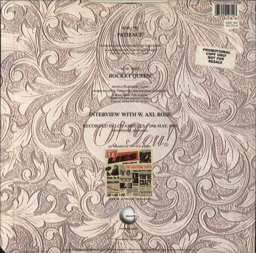 Guns N Roses Patience 12" vinyl single (12 inch record / Maxi-single) UK GNR12PA849695