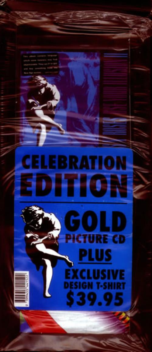 Guns N Roses Use Your Illusion I & II - Gold Disc + T-shirt Packs 2 CD album set (Double CD) Australian GNR2CUS531095