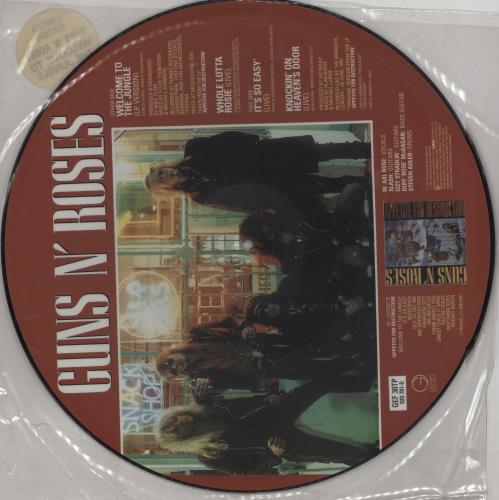 Guns N Roses Welcome To The Jungle - stickered sleeve 12" vinyl picture disc (12 inch picture record) UK GNR2PWE07788