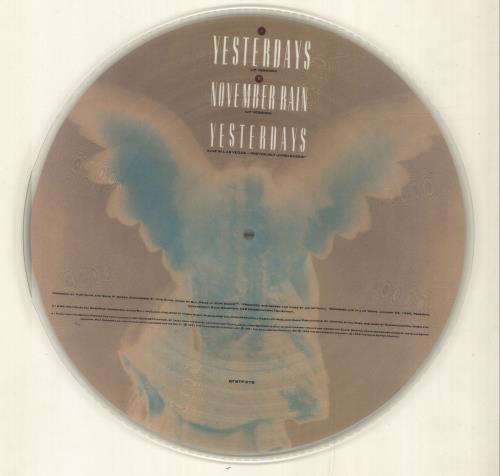 Guns N Roses Yesterdays + Backing card 12" vinyl picture disc (12 inch picture record) UK GNR2PYE696170