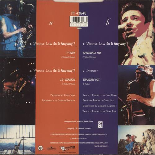 Guru Josh Whose Law (Is It Anyway)? 12" vinyl single (12 inch record / Maxi-single) UK GRU12WH508050