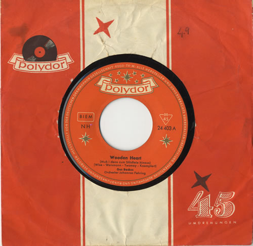 Gus Backus Wooden Heart 7" vinyl single (7 inch record / 45) German GVV07WO561874