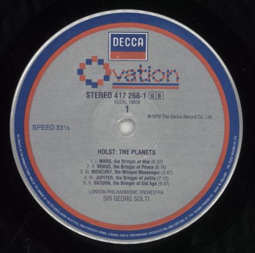 Gustav Holst Holst: The Planets / Williams: Star Wars vinyl LP album (LP record) German GSVLPHO860672