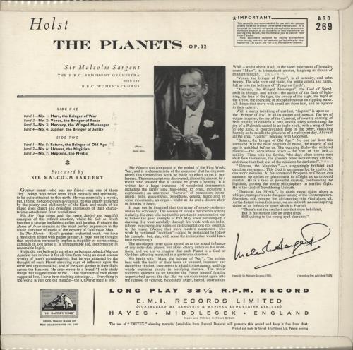 Gustav Holst The Planets - 3rd vinyl LP album (LP record) UK GSVLPTH481929