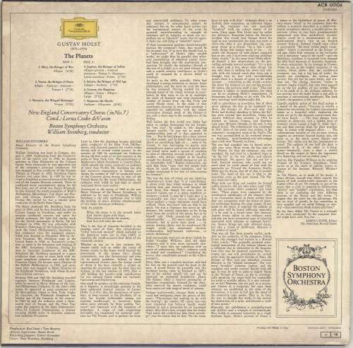 Gustav Holst The Planets vinyl LP album (LP record) Italian GSVLPTH690621