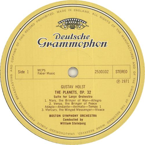 Gustav Holst The Planets vinyl LP album (LP record) UK GSVLPTH744275