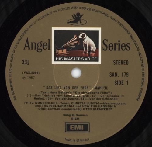 Gustav Mahler Das Lied Von Der Erde - colour stamp label vinyl LP album (LP record) UK M22LPDA539633