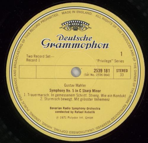 Gustav Mahler Symphonie nr. 5 / Lieder Eines Fahrenden Gesellen 2-LP vinyl record set (Double LP Album) German M222LSY757483
