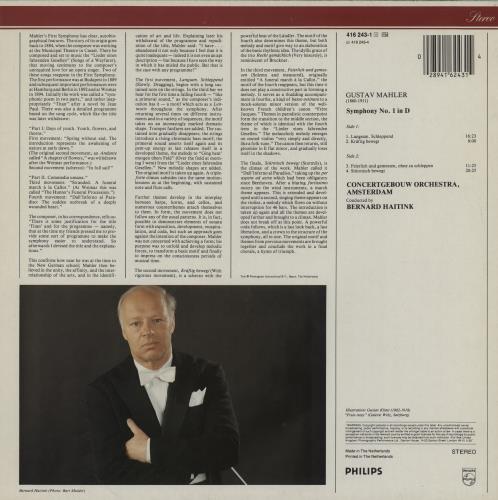 Gustav Mahler Symphony No. 1 vinyl LP album (LP record) Dutch M22LPSY759065