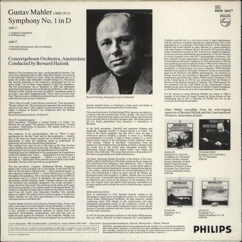 Gustav Mahler Symphony No. 1 vinyl LP album (LP record) Dutch M22LPSY766193