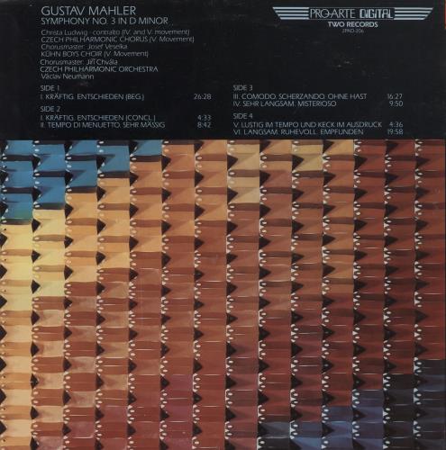 Gustav Mahler Symphony No. 3 2-LP vinyl record set (Double LP Album) US M222LSY836756