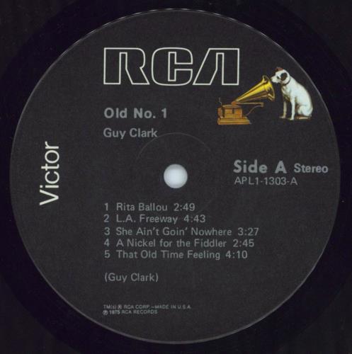 Guy Clark Old No.1 + Inner vinyl LP album (LP record) US GUYLPOL794847
