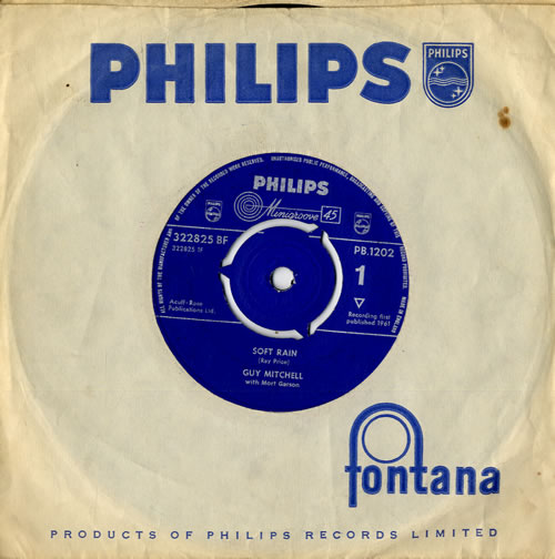 Guy Mitchell Soft Rain 7" vinyl single (7 inch record / 45) UK GML07SO558390