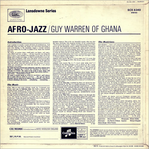 Guy Warren Afro-Jazz vinyl LP album (LP record) UK GFSLPAF471272