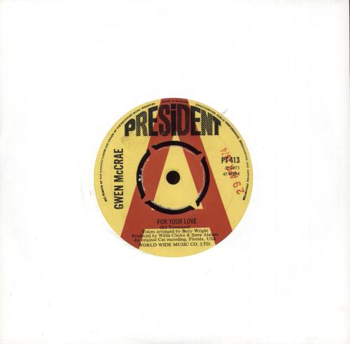 Gwen McCrae For Your Love - 'A' Label 7" vinyl single (7 inch record / 45) UK GW007FO741168