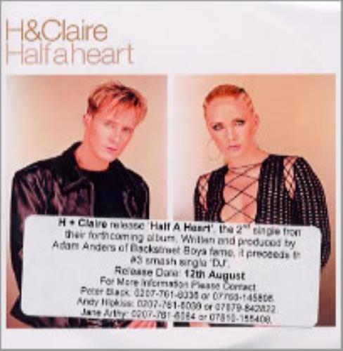H & Claire Half A Heart CD-R acetate UK H&CCRHA217823