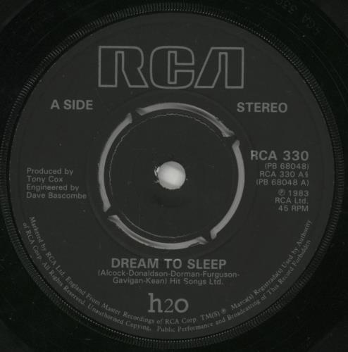 H2O I Dream To Sleep 7" vinyl single (7 inch record / 45) UK H2007ID502109