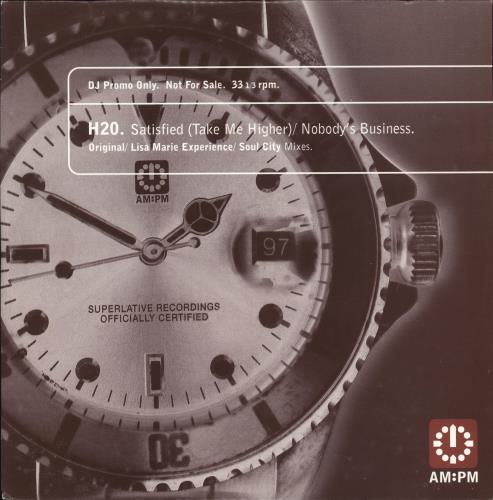 H2O Satisfied (Take Me Higher) 12" vinyl single (12 inch record / Maxi-single) UK H2012SA705878