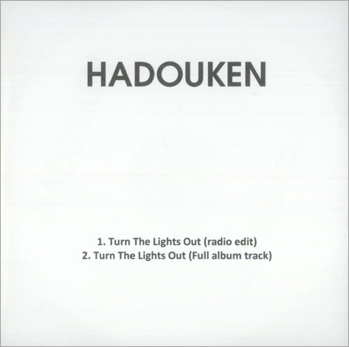 Hadouken! Turn The Lights Out CD-R acetate UK HD2CRTU535281