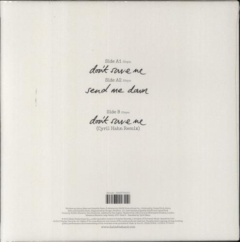 Haim Don't Save Me - White Vinyl - Sealed 10" vinyl single (10 inch record) UK IYJ10DO660449