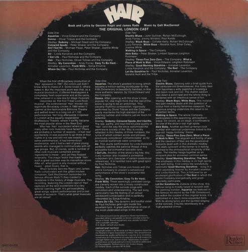 Hair The Original London Cast LP UKオリジナル Hair