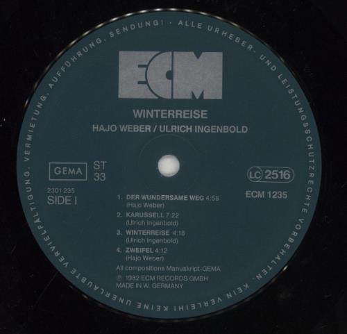 Hajo Weber Winterreise vinyl LP album (LP record) German 8ELLPWI859743