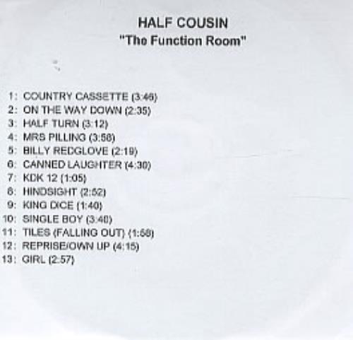 Half Cousin The Function Room CD-R acetate UK HCUCRTH317879