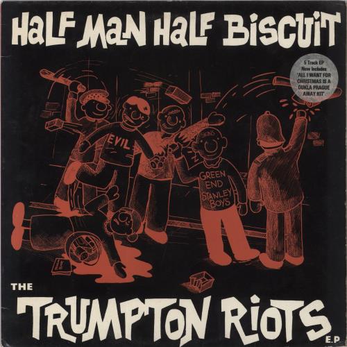 Half Man Half Biscuit The Trumpton Riots EP - 5-Track + sticker 12" vinyl single (12 inch record / Maxi-single) UK HHB12TH688381