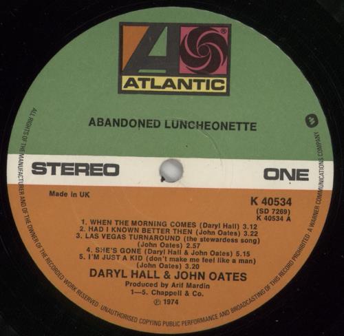 Hall & Oates Abandoned Luncheonette vinyl LP album (LP record) UK HNOLPAB288059