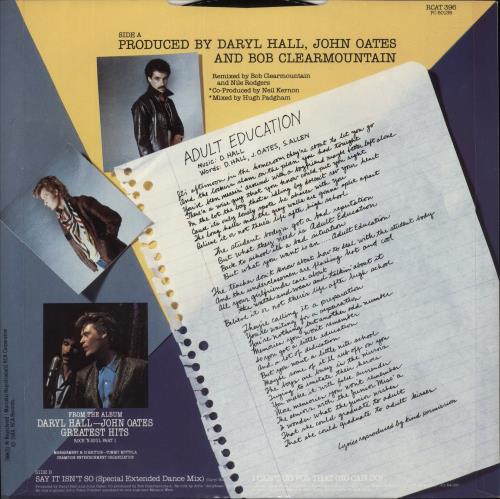 Hall & Oates Adult Education 12" vinyl single (12 inch record / Maxi-single) UK HNO12AD34643