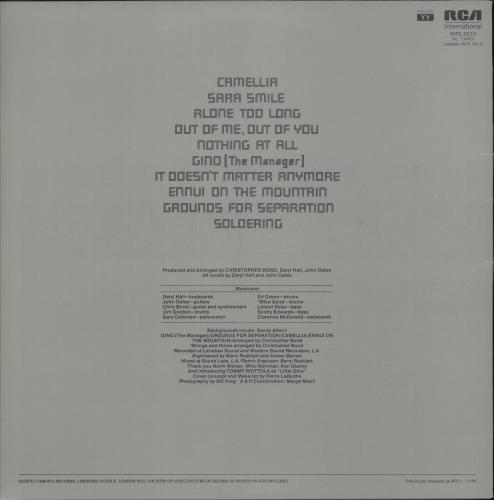 Hall & Oates Daryl Hall & John Oates vinyl LP album (LP record) UK HNOLPDA278634