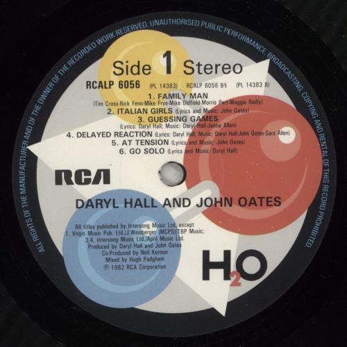 Hall & Oates H2O vinyl LP album (LP record) UK HNOLPHO449344
