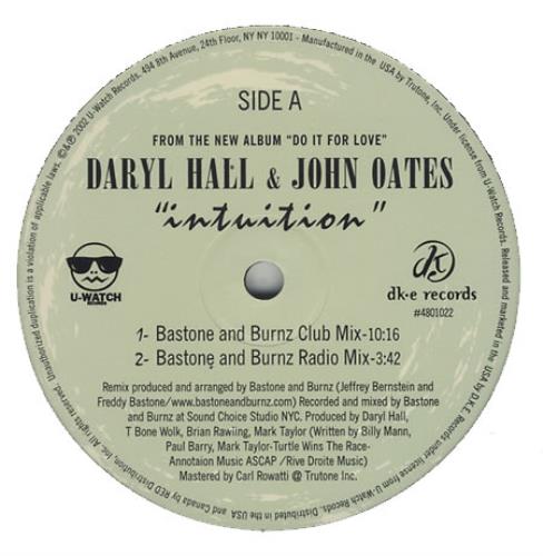 Hall & Oates Intuition 12" vinyl single (12 inch record / Maxi-single) US HNO12IN260629