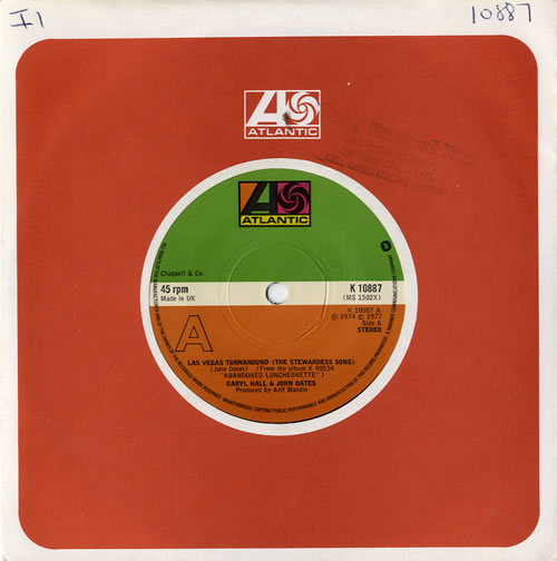 Hall & Oates Las Vegas Turnaround (The Stewardess Song) 7" vinyl single (7 inch record / 45) UK HNO07LA575058