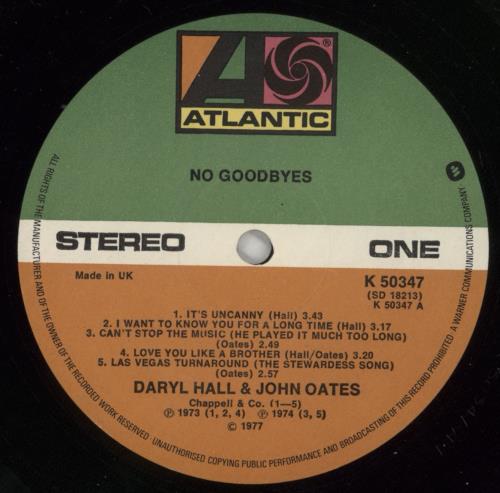 Hall & Oates No Goodbyes - The Best Of Sticker vinyl LP album (LP record) UK HNOLPNO866012