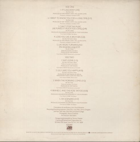 Hall & Oates No Goodbyes - The Best Of Sticker vinyl LP album (LP record) UK HNOLPNO866012