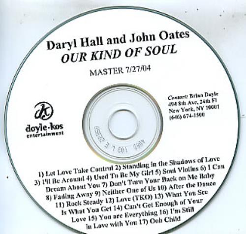 Hall & Oates Our Kind Of Soul CD-R acetate US HNOCROU313345