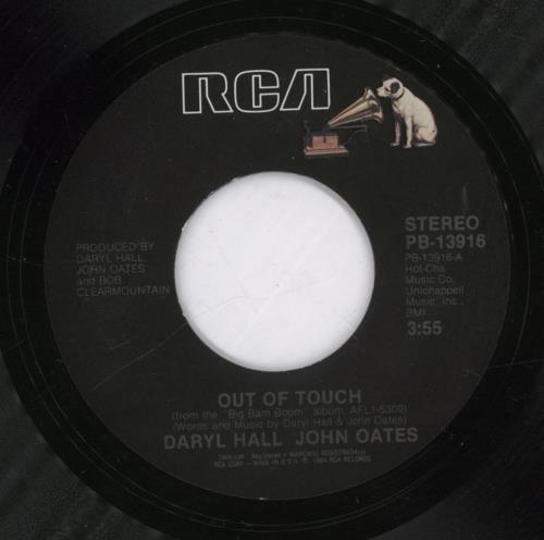Hall & Oates Out Of Touch 7" vinyl single (7 inch record / 45) US HNO07OU892377