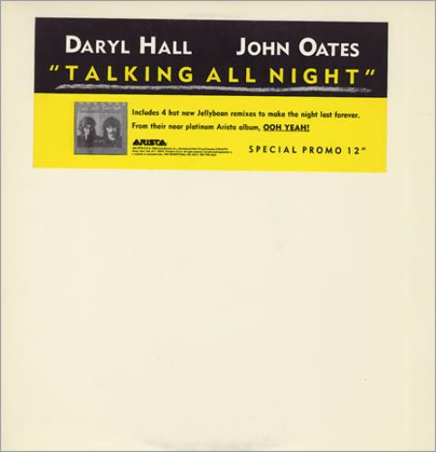 Hall & Oates Talking All Night 12" vinyl single (12 inch record / Maxi-single) US HNO12TA141231