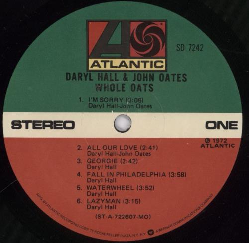 Hall & Oates Whole Oats vinyl LP album (LP record) US HNOLPWH288061