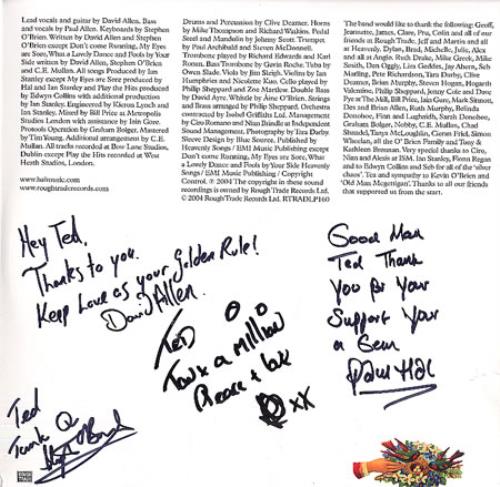 Hal Hal - Autographed! vinyl LP album (LP record) UK HA6LPHA338704