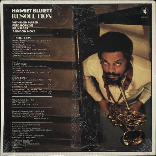 Hamiet Bluiett Resolution vinyl LP album (LP record) Italian I9MLPRE705342
