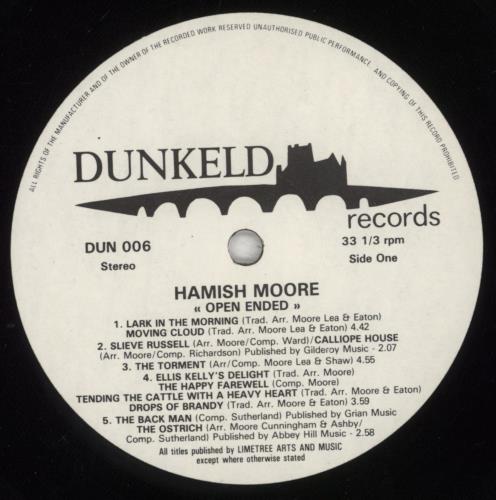 Hamish Moore Open Ended vinyl LP album (LP record) UK 5JULPOP835026