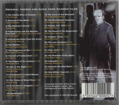 Hammer Horror The Hammer Film Music Collection - Volume Two CD album (CDLP) UK I7WCDTH879662