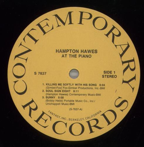 Hampton Hawes At The Piano vinyl LP album (LP record) US HWWLPAT586398