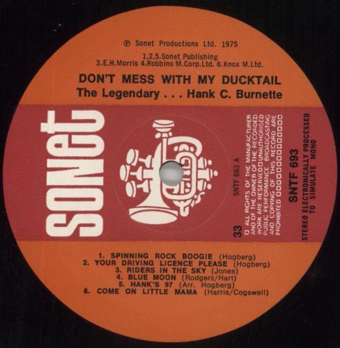 Hank C. Burnette Don't Mess With My Ducktail vinyl LP album (LP record) UK 7HBLPDO494644