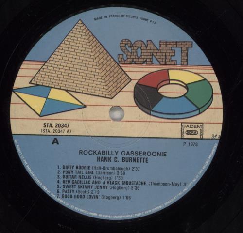 Hank C. Burnette Rockabilly Gasseroonie vinyl LP album (LP record) French 7HBLPRO855043