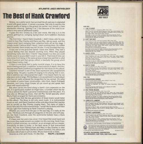 Hank Crawford The Best Of vinyl LP album (LP record) US HF6LPTH556391