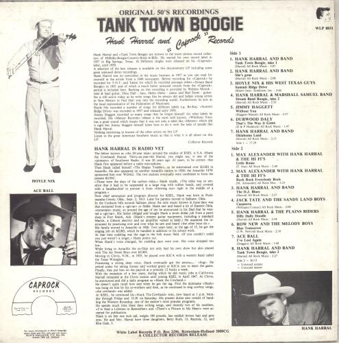 Hank Harral Tank Town Boogie vinyl LP album (LP record) Dutch ZA7LPTA712458